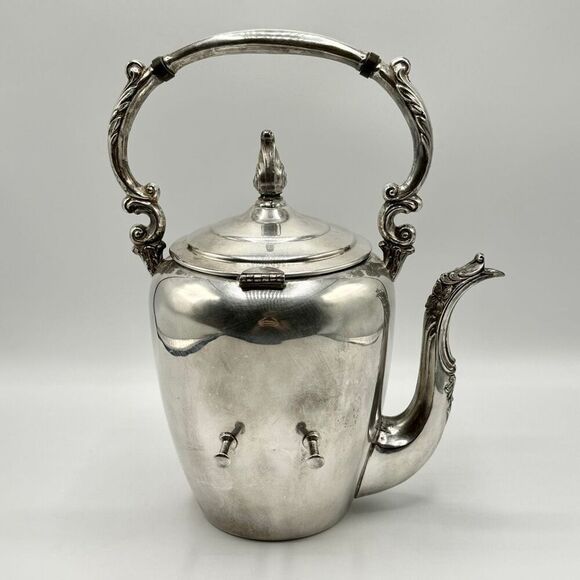 F B Rogers Vintage 19th Century Silver Plated Tilting Teapot No Stand - Picture 3 of 13